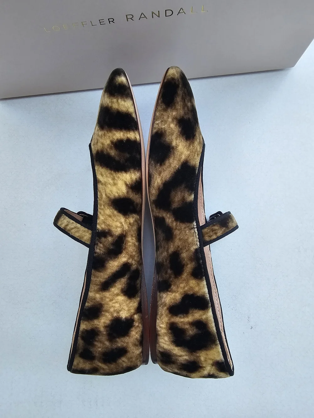 Loeffler Randall Ginger Leopard Velvet Mary Jane Flats